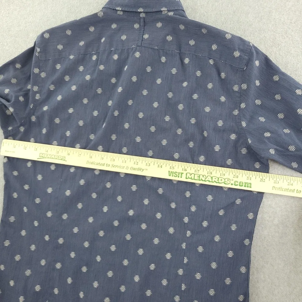 Banana Republic Shirt Mens L Blue Polka Dot Long Sleeve Button Up Grant Fit